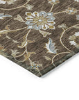 LOOMLAN Rugs Irene Brown Washable Indoor-Outdoor Rug