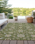 LOOMLAN Rugs Irene Green Washable Indoor-Outdoor Rug