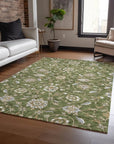 LOOMLAN Rugs Irene Green Washable Indoor-Outdoor Rug