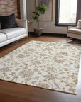 LOOMLAN Rugs Irene Ivory Washable Indoor-Outdoor Rug