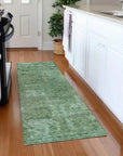 LOOMLAN Rugs Isadorae Green Washable Indoor-Outdoor Rug