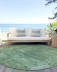 LOOMLAN Rugs Isadorae Green Washable Indoor-Outdoor Rug