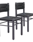 Iska Aluminum Black Armless Dining Chair 2PC - LOOMLAN - Zuo Modern - Outdoor Dining Chairs
