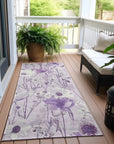 LOOMLAN Rugs Jameera Purple Washable Indoor-Outdoor Rug