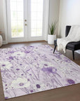 LOOMLAN Rugs Jameera Purple Washable Indoor-Outdoor Rug