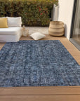 LOOMLAN Rugs Jane Blue Washable Indoor-Outdoor Rug