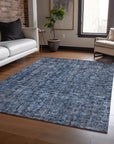 LOOMLAN Rugs Jane Blue Washable Indoor-Outdoor Rug