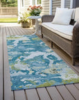 LOOMLAN Rugs Jetra Blue Washable Indoor-Outdoor Rug