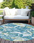 LOOMLAN Rugs Jetra Blue Washable Indoor-Outdoor Rug