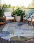 LOOMLAN Rugs Jude Blue Washable Indoor-Outdoor Rug