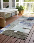 LOOMLAN Rugs Jude Blue Washable Indoor-Outdoor Rug