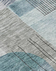 LOOMLAN Rugs Jude Teal Washable Indoor-Outdoor Rug