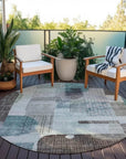 LOOMLAN Rugs Jude Teal Washable Indoor-Outdoor Rug
