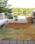 LOOMLAN Rugs Julian Orange Washable Indoor-Outdoor Rug