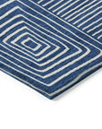 LOOMLAN Rugs Junia Blue Washable Indoor-Outdoor Rug