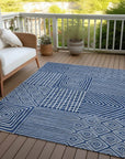 LOOMLAN Rugs Junia Blue Washable Indoor-Outdoor Rug