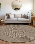 LOOMLAN Rugs Junia Brown Washable Indoor-Outdoor Rug