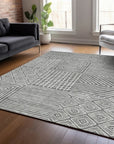 LOOMLAN Rugs Junia Gray Washable Indoor-Outdoor Rug