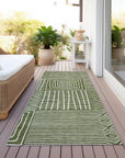 LOOMLAN Rugs Junia Green Washable Indoor-Outdoor Rug