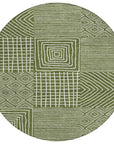 LOOMLAN Rugs Junia Green Washable Indoor-Outdoor Rug