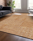 LOOMLAN Rugs Junia Orange Washable Indoor-Outdoor Rug