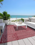 LOOMLAN Rugs Junia Red Washable Indoor-Outdoor Rug