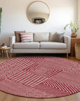 LOOMLAN Rugs Junia Red Washable Indoor-Outdoor Rug