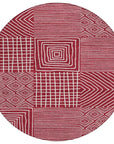 LOOMLAN Rugs Junia Red Washable Indoor-Outdoor Rug