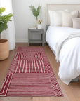 LOOMLAN Rugs Junia Red Washable Indoor-Outdoor Rug
