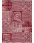 LOOMLAN Rugs Junia Red Washable Indoor-Outdoor Rug
