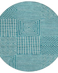 LOOMLAN Rugs Junia Teal Washable Indoor-Outdoor Rug
