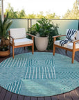 LOOMLAN Rugs Junia Teal Washable Indoor-Outdoor Rug