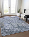 LOOMLAN Rugs Kairi Blue Washable Indoor-Outdoor Rug