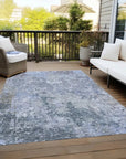 LOOMLAN Rugs Kairi Blue Washable Indoor-Outdoor Rug