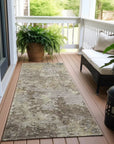 LOOMLAN Rugs Kairi Brown Washable Indoor-Outdoor Rug