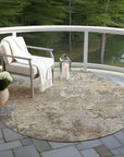 LOOMLAN Rugs Kairi Brown Washable Indoor-Outdoor Rug