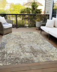 LOOMLAN Rugs Kairi Brown Washable Indoor-Outdoor Rug