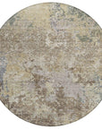 LOOMLAN Rugs Kairi Brown Washable Indoor-Outdoor Rug