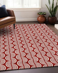 LOOMLAN Rugs Kairova Red Washable Indoor-Outdoor Rug