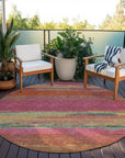 LOOMLAN Rugs Karvoun Pink Washable Indoor-Outdoor Rug