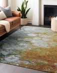 LOOMLAN Rugs Kashava Orange Washable Indoor-Outdoor Rug