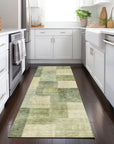 LOOMLAN Rugs Kiva Green Washable Indoor-Outdoor Rug