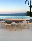 HiTeak Klint 7PC Outdoor Dining Set Stacking Armchairs