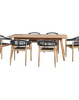 HiTeak Klint 7PC Outdoor Dining Set Stacking Armchairs