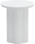 Kogur Aluminum White Round Side Table - LOOMLAN - Zuo Modern - Outdoor Side Tables