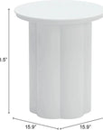 Kogur Aluminum White Round Side Table - LOOMLAN - Zuo Modern - Outdoor Side Tables