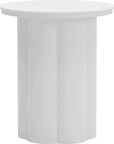 Kogur Aluminum White Round Side Table - LOOMLAN - Zuo Modern - Outdoor Side Tables