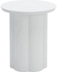 Kogur Aluminum White Round Side Table - LOOMLAN - Zuo Modern - Outdoor Side Tables