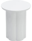 Kogur Aluminum White Round Side Table - LOOMLAN - Zuo Modern - Outdoor Side Tables