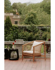Kuna Teak Lloyd Loom Weave Outdoor Chair - LOOMLAN - Moe's Home - Outdoor Lounge Chairs